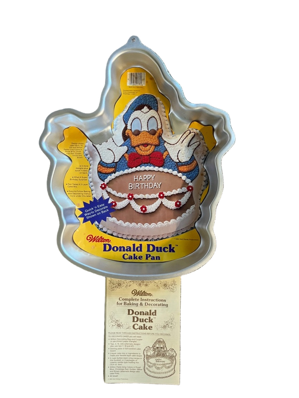 Wilton Disney Vintage 1983 Donald Duck Cake Pan Instructions 503-3681